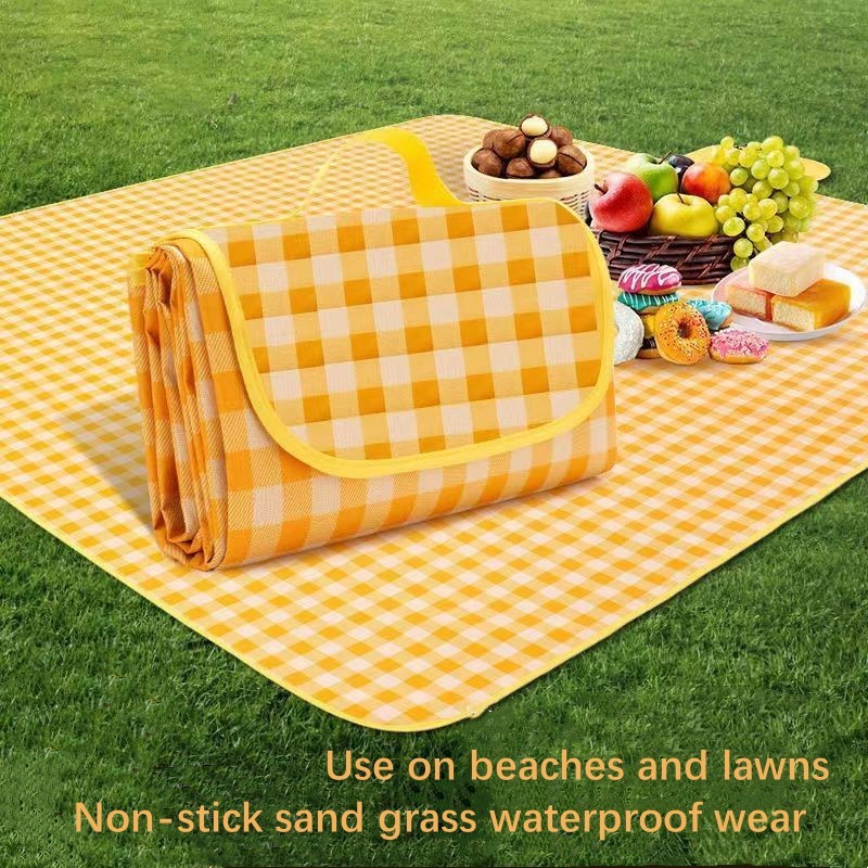 Waterproof Picnic Blanket -  Thickened With Aluminum Mold Moisture-proof, Portable Outdoor Camping Mat, Handbag Style Design, Suitable For Picnics, Beaches, Hiking, And Festivals